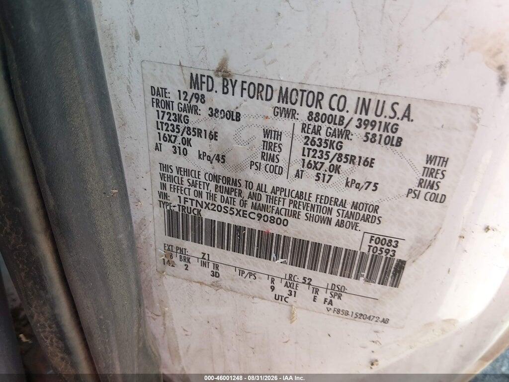 1FTNX20S5XEC90800 1999 FORD F-250 photo no. 9