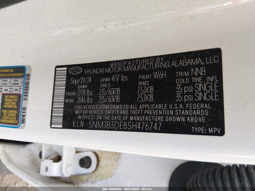 5NMJB3DE8SH476747 2025 HYUNDAI TUCSON photo no. 8