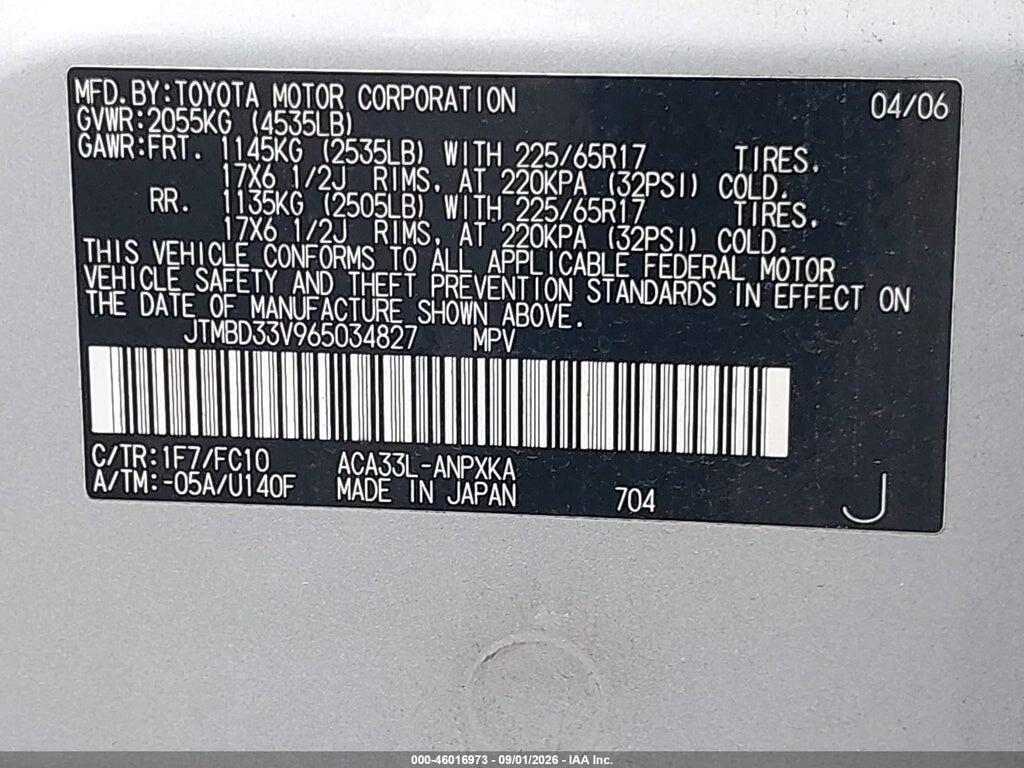 JTMBD33V965034827 2006 TOYOTA RAV4 photo no. 9