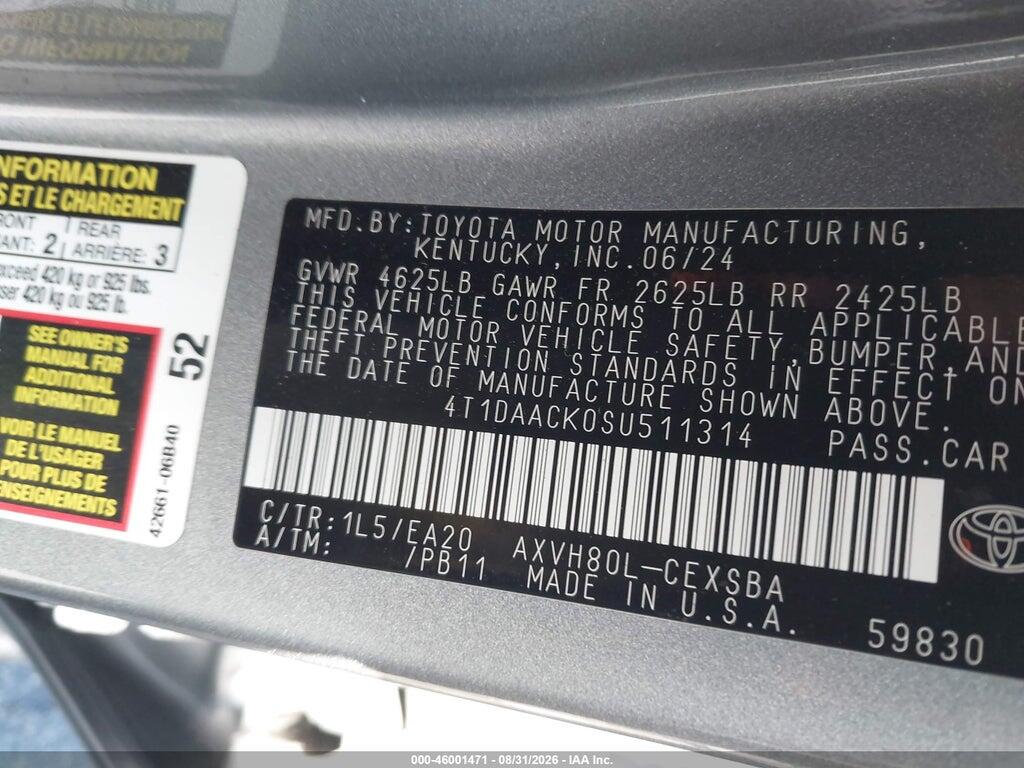 4T1DAACK0SU511314 2025 TOYOTA CAMRY photo no. 9