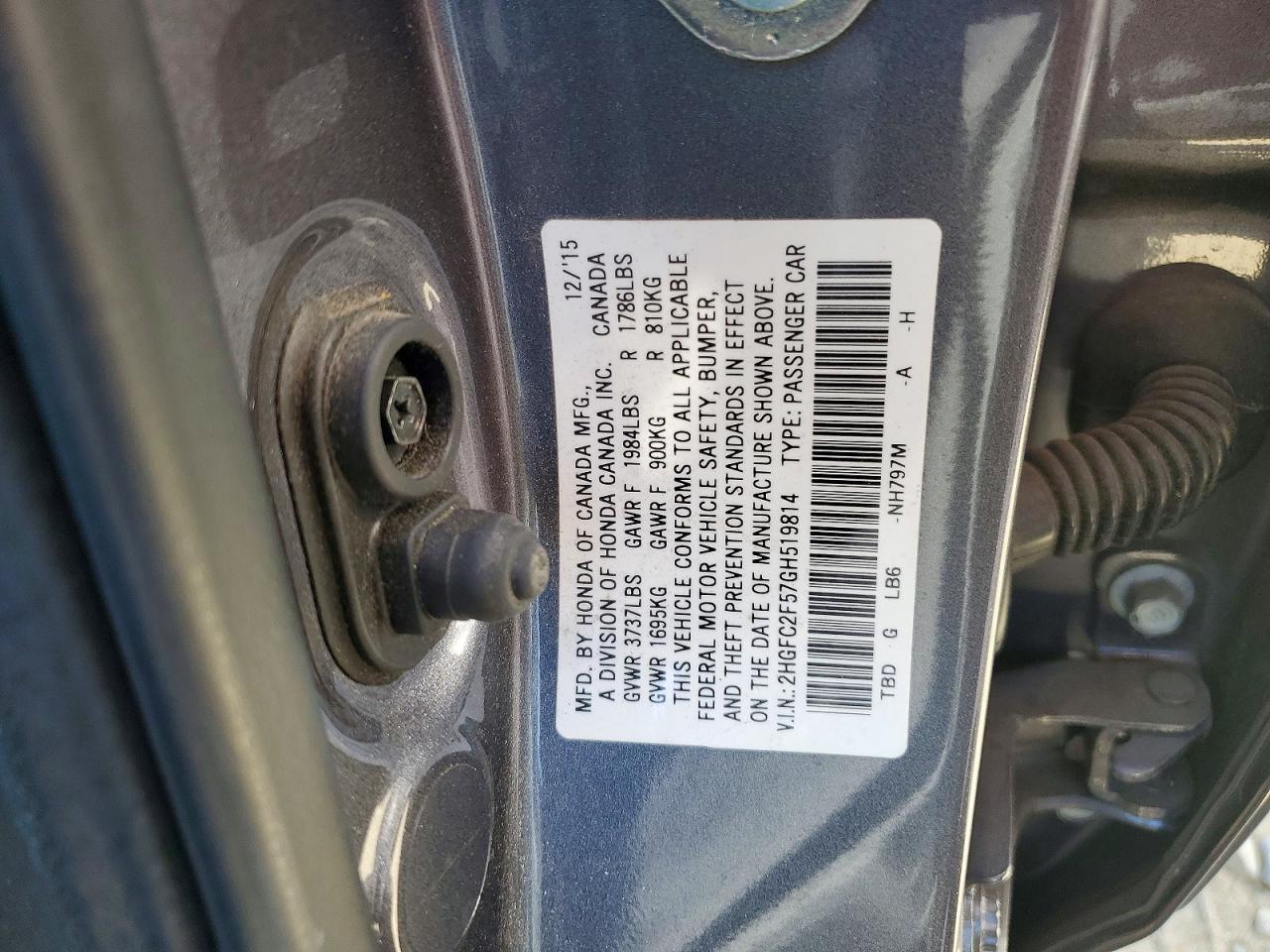 2016 HONDA CIVIC LX — Фото 13 из 13