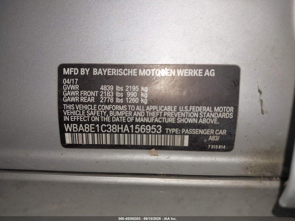WBA8E1C38HA156953 2017 BMW 330E photo no. 9