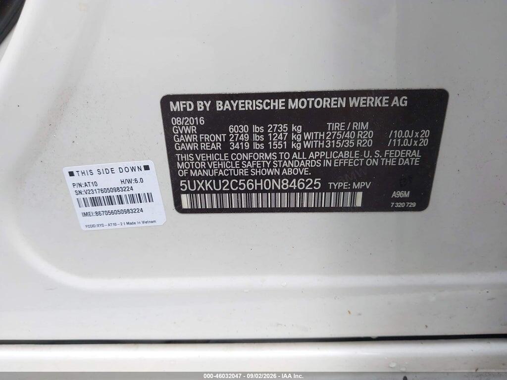 5UXKU2C56H0N84625 2017 BMW X6 photo no. 9