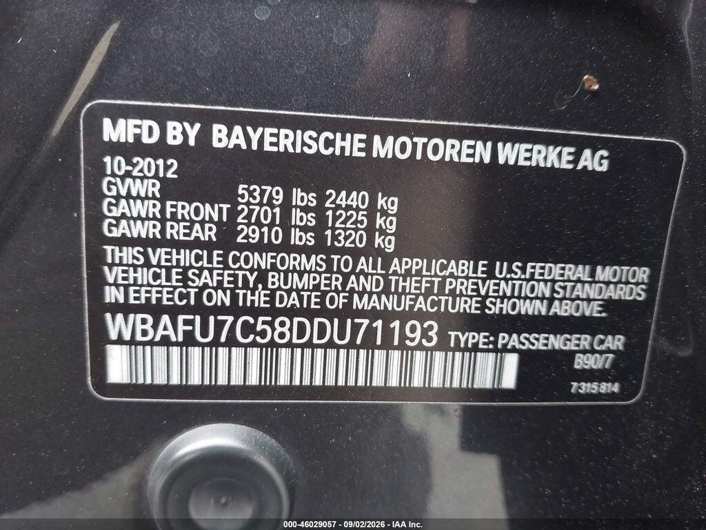 WBAFU7C58DDU71193 2013 BMW 535I photo no. 9