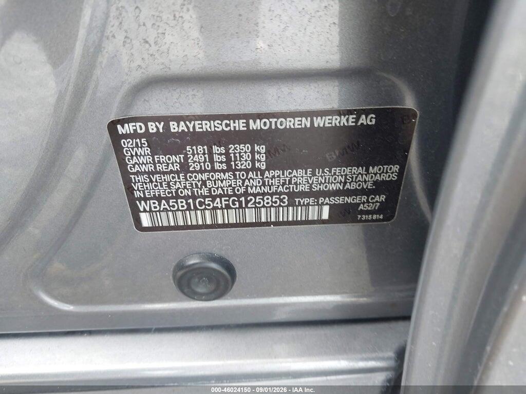WBA5B1C54FG125853 2015 BMW 535I photo no. 9