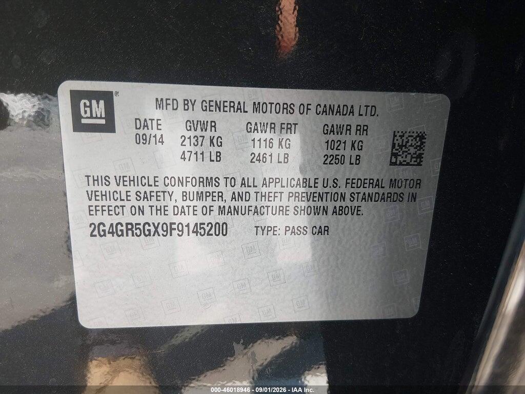 2G4GR5GX9F9145200 2015 BUICK REGAL photo no. 8
