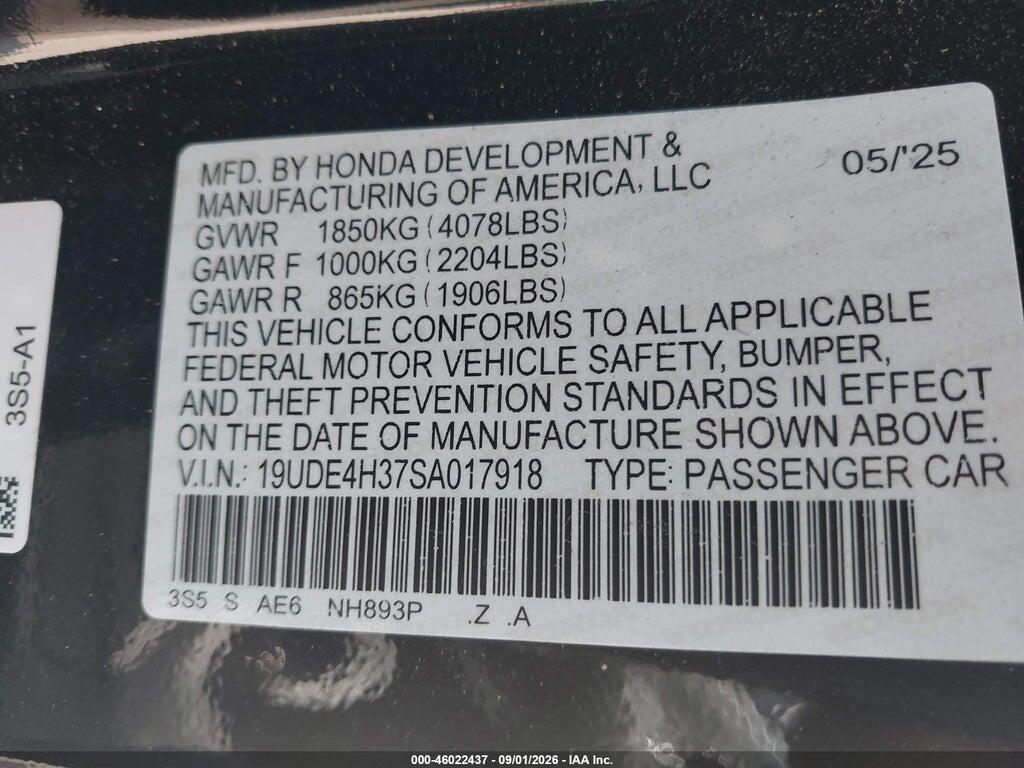 19UDE4H37SA017918 2025 ACURA INTEGRA photo no. 9