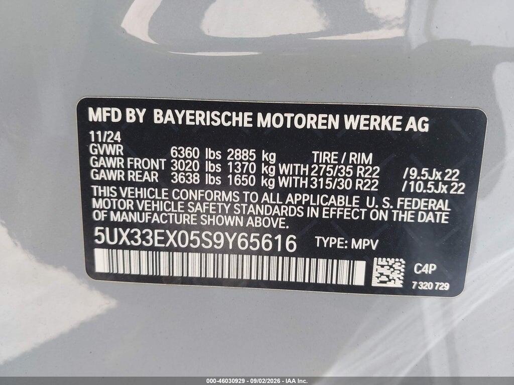 5UX33EX05S9Y65616 2025 BMW X6 photo no. 9