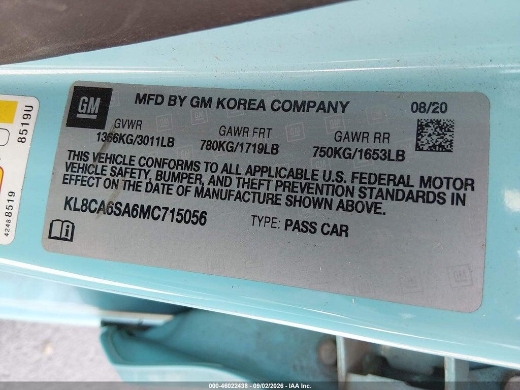 KL8CA6SA6MC715056 2021 CHEVROLET SPARK photo no. 9
