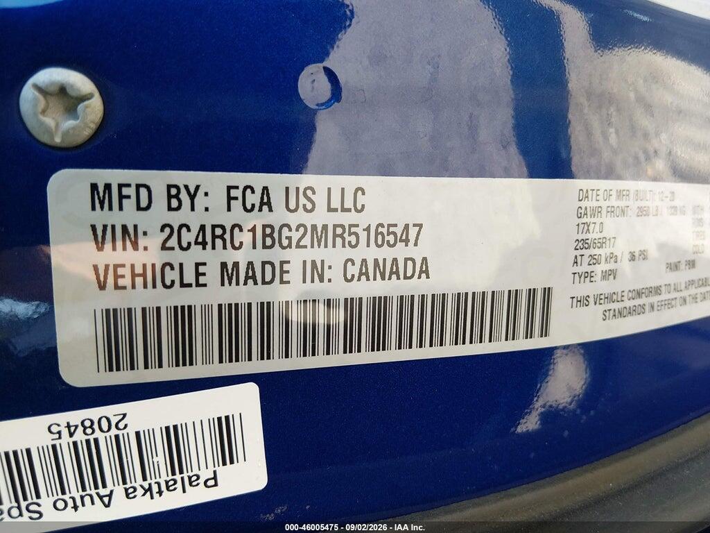 2C4RC1BG2MR516547 2021 CHRYSLER PACIFICA photo no. 9