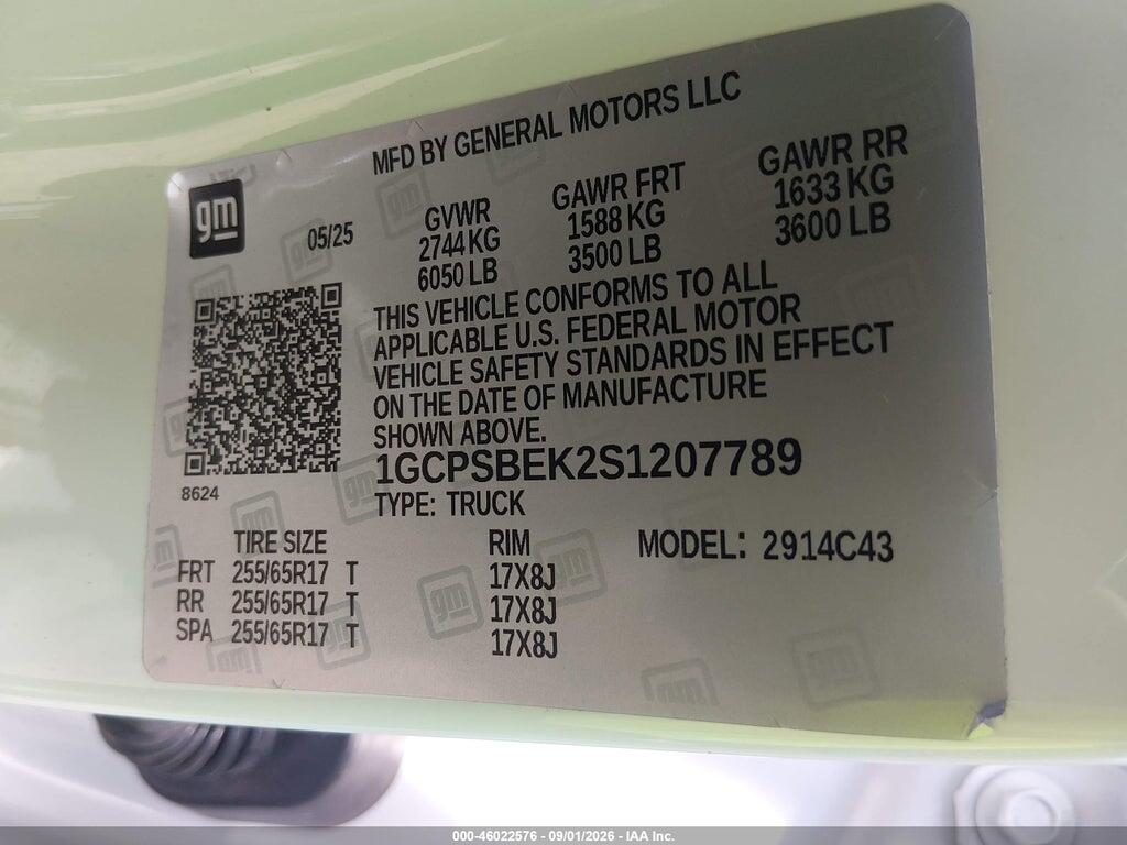 1GCPSBEK2S1207789 2025 CHEVROLET COLORADO photo no. 9