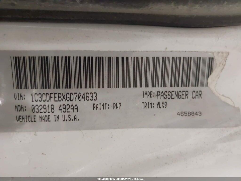 1C3CDFEBXGD704633 2016 DODGE DART photo no. 9