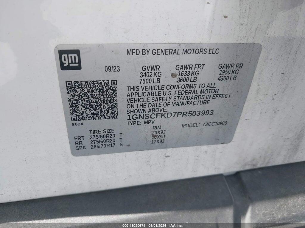 1GNSCFKD7PR503993 2023 CHEVROLET SUBURBAN photo no. 9