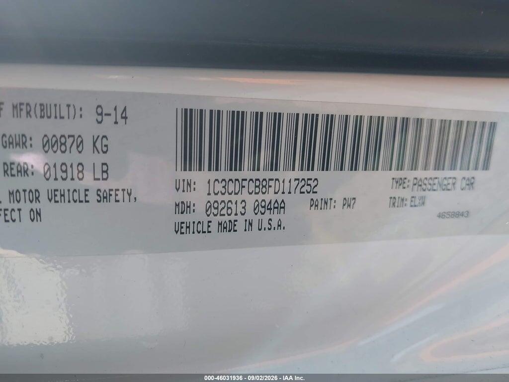 1C3CDFCB8FD117252 2015 DODGE DART photo no. 9