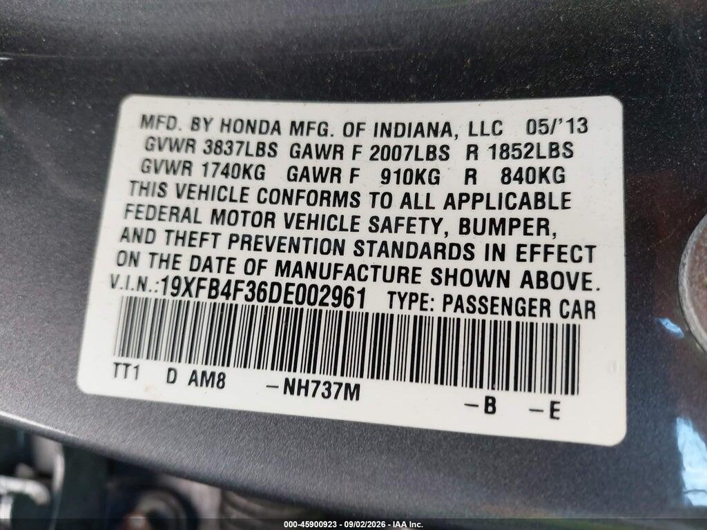 19XFB4F36DE002961 2013 HONDA CIVIC HYBRID photo no. 9