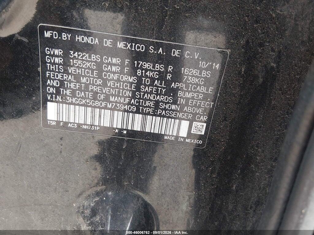 3HGGK5G80FM739409 2015 HONDA FIT photo no. 9