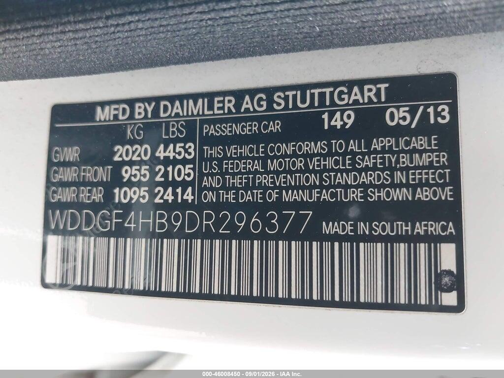 WDDGF4HB9DR296377 2013 MERCEDES-BENZ C 250 photo no. 9