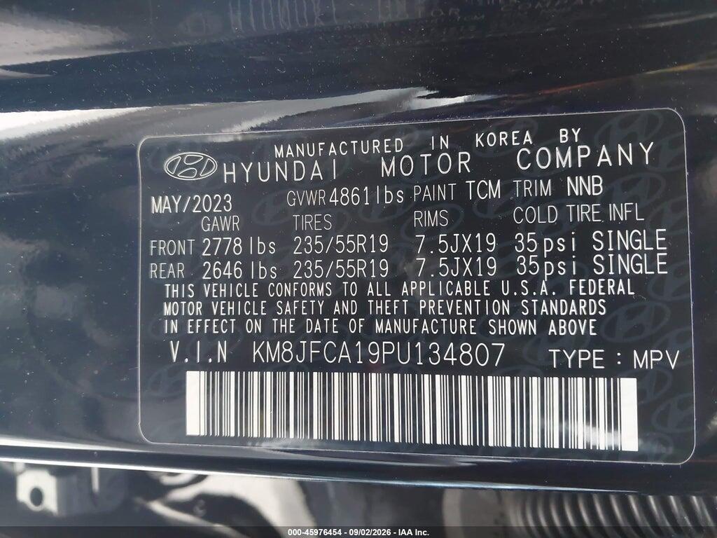 KM8JFCA19PU134807 2023 HYUNDAI TUCSON HYBRID photo no. 9