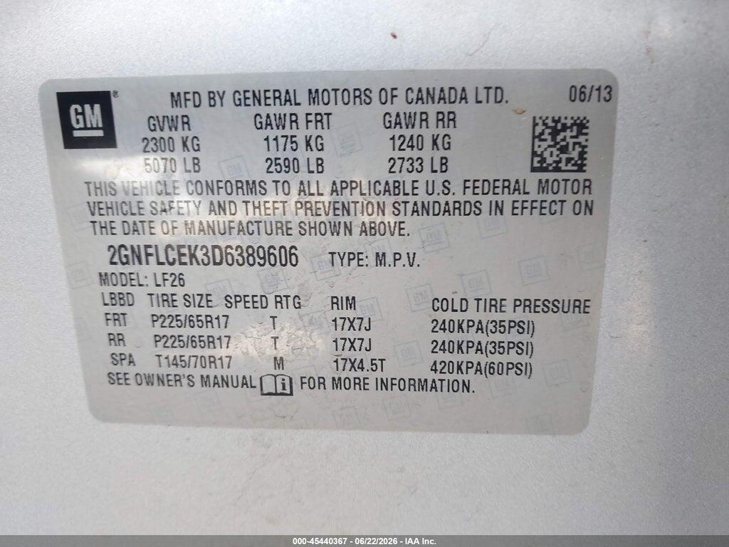 2GNFLCEK3D6389606 2013 CHEVROLET EQUINOX photo no. 9