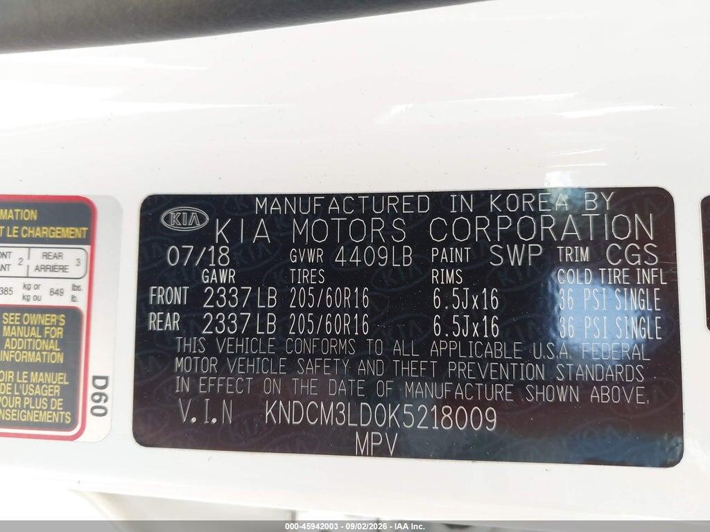 KNDCM3LD0K5218009 2019 KIA NIRO PLUG-IN HYBRID photo no. 9