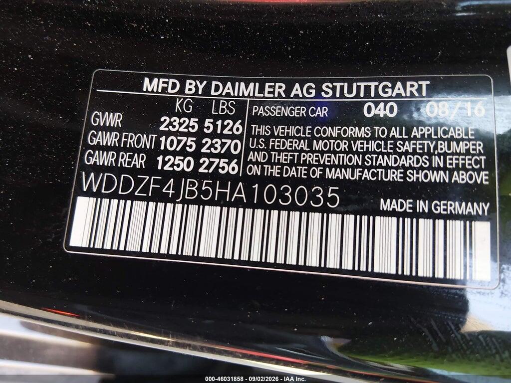 WDDZF4JB5HA103035 2017 MERCEDES-BENZ E 300 photo no. 9