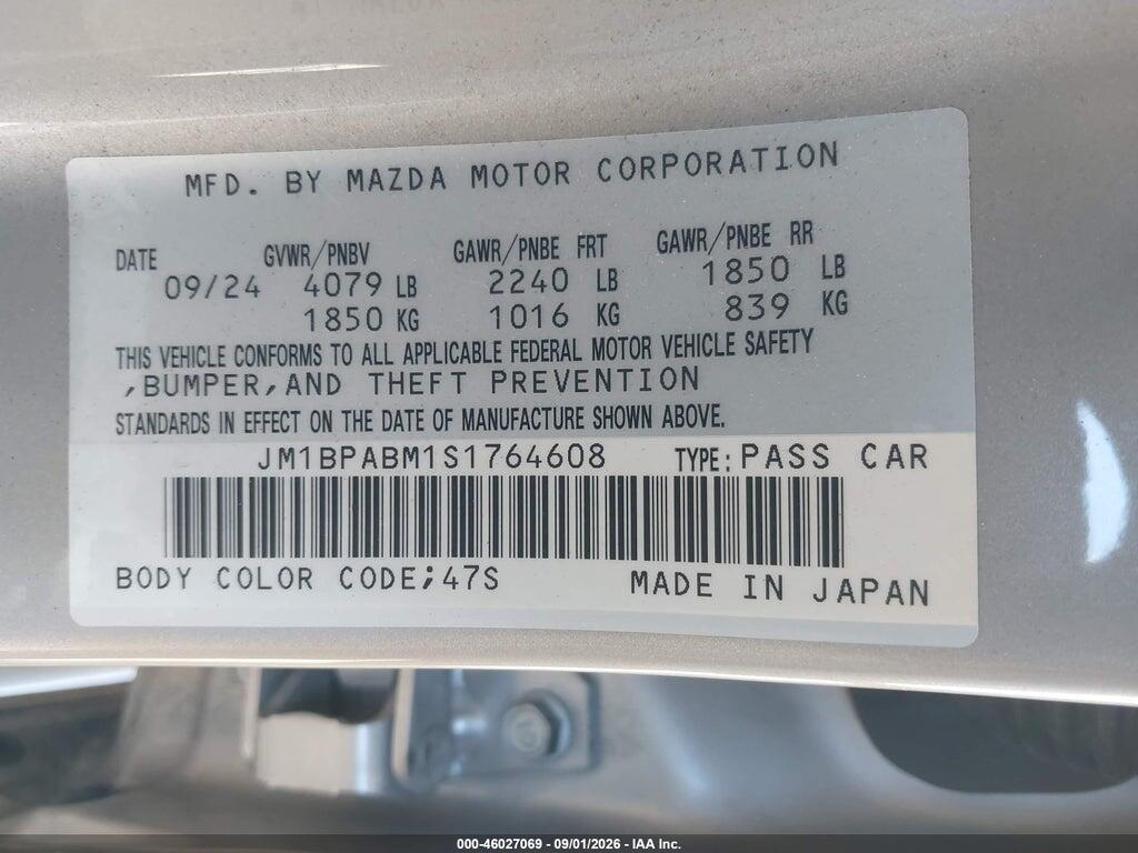 JM1BPABM1S1764608 2025 MAZDA MAZDA3 photo no. 9