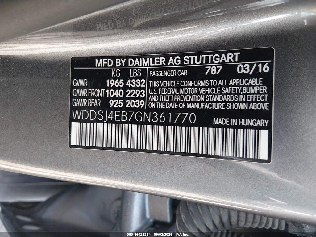 WDDSJ4EB7GN361770 2016 MERCEDES-BENZ CLA 250 photo no. 9