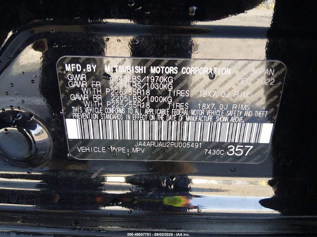 JA4ARUAU2PU005491 2023 MITSUBISHI OUTLANDER SPORT photo no. 9