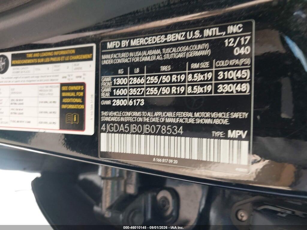 4JGDA5JB0JB078534 2018 MERCEDES-BENZ GLE 350 photo no. 9