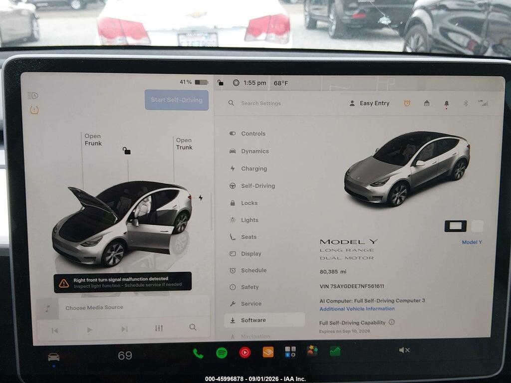 7SAYGDEE7NF561611 2022 TESLA MODEL Y photo no. 7
