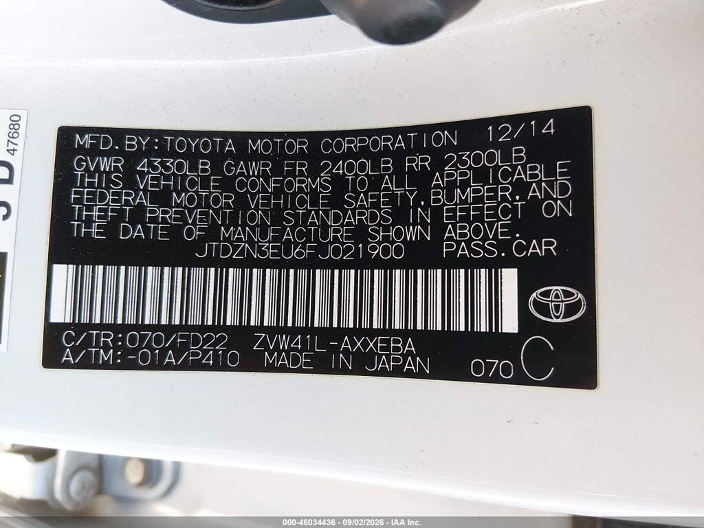 JTDZN3EU6FJ021900 2015 TOYOTA PRIUS V photo no. 9