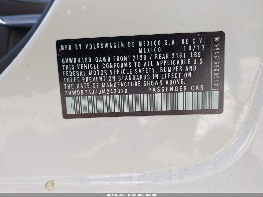 3VWDB7AJ4JM243320 2018 VOLKSWAGEN JETTA photo no. 9