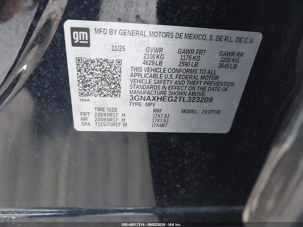 3GNAXHEG2TL323209 2026 CHEVROLET EQUINOX photo no. 9