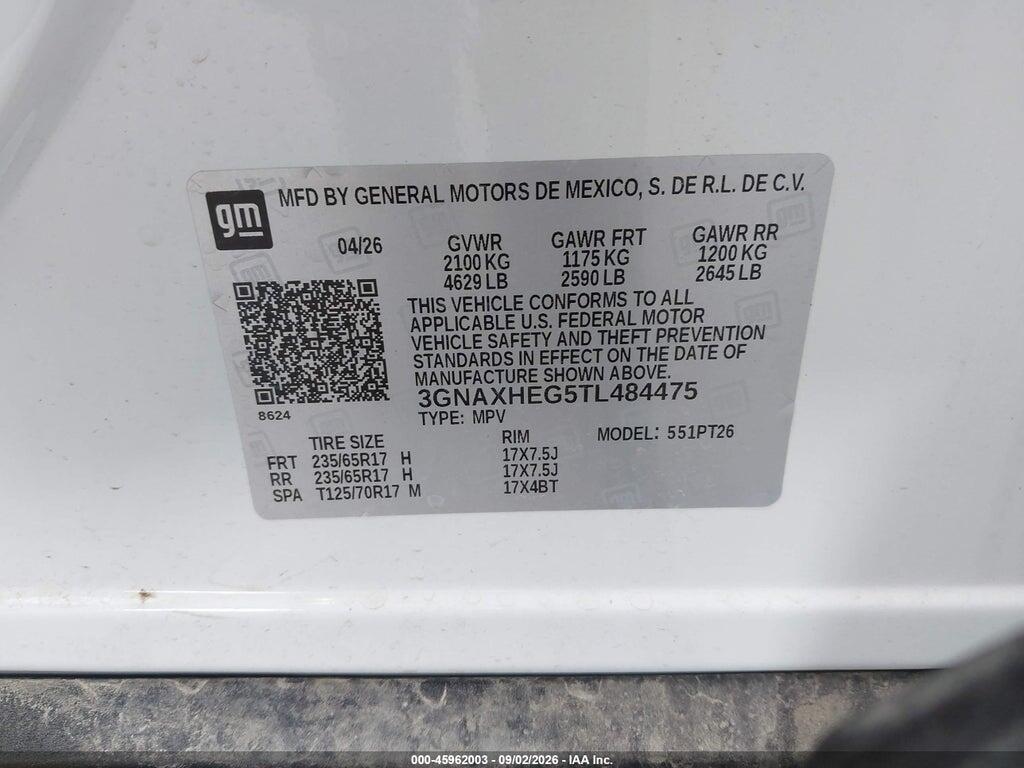 3GNAXHEG5TL484475 2026 CHEVROLET EQUINOX photo no. 9