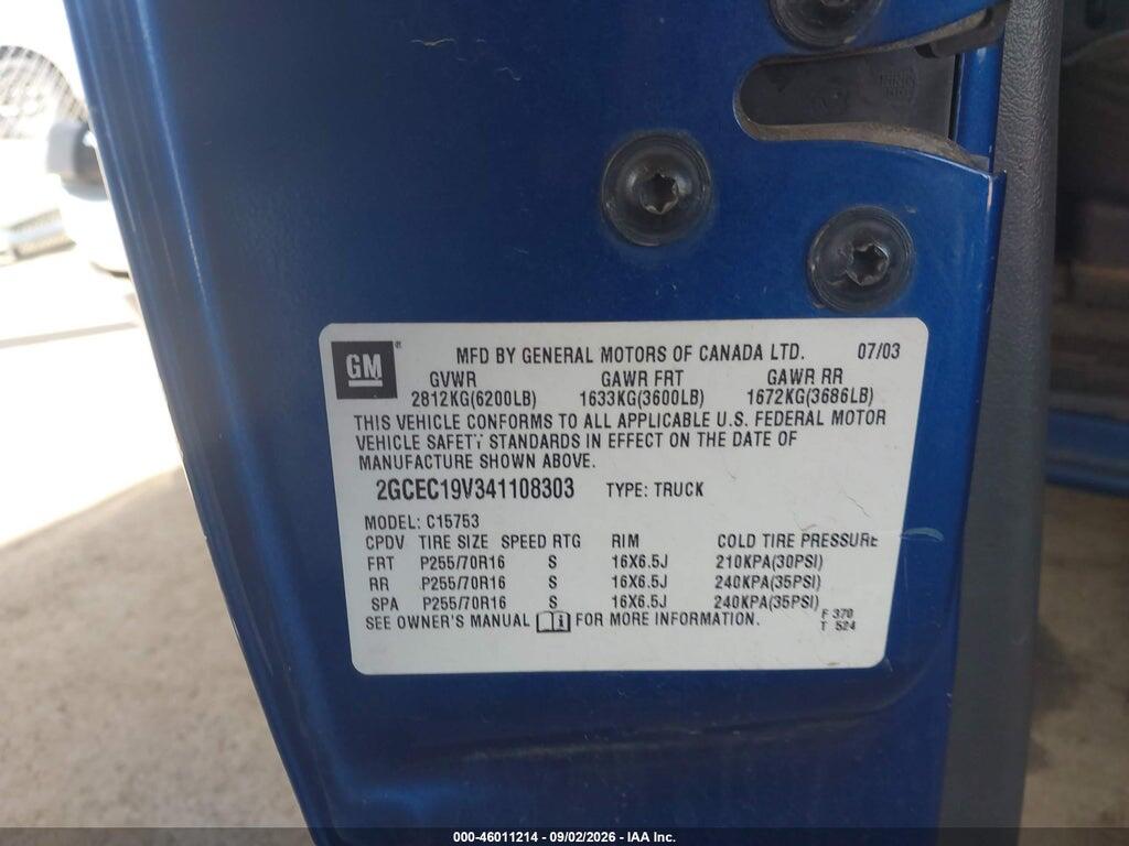 2GCEC19V341108303 2004 CHEVROLET SILVERADO 1500 photo no. 9