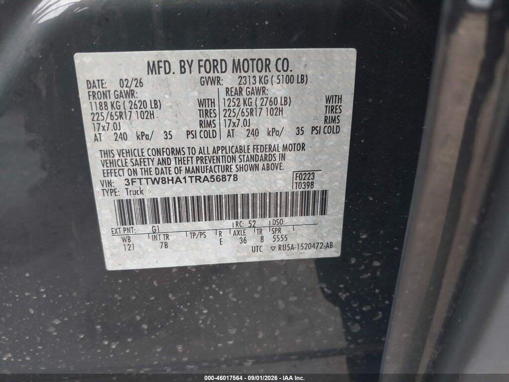 3FTTW8HA1TRA56878 2026 FORD MAVERICK photo no. 9