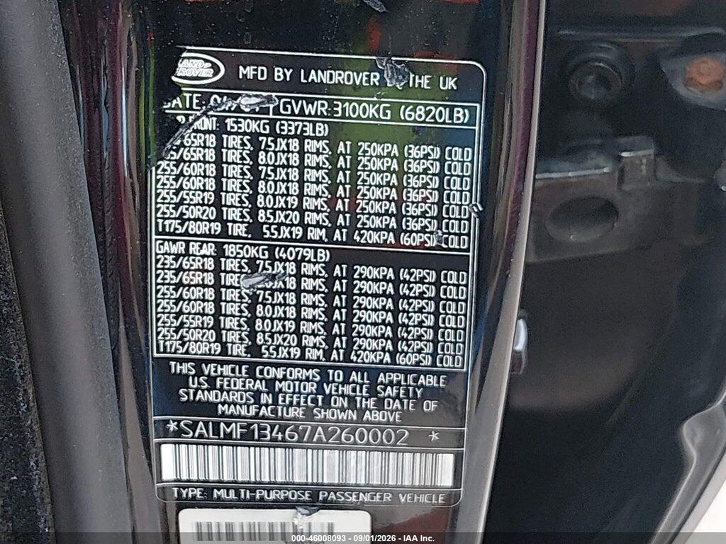 SALMF13467A260002 2007 LAND ROVER RANGE ROVER photo no. 9