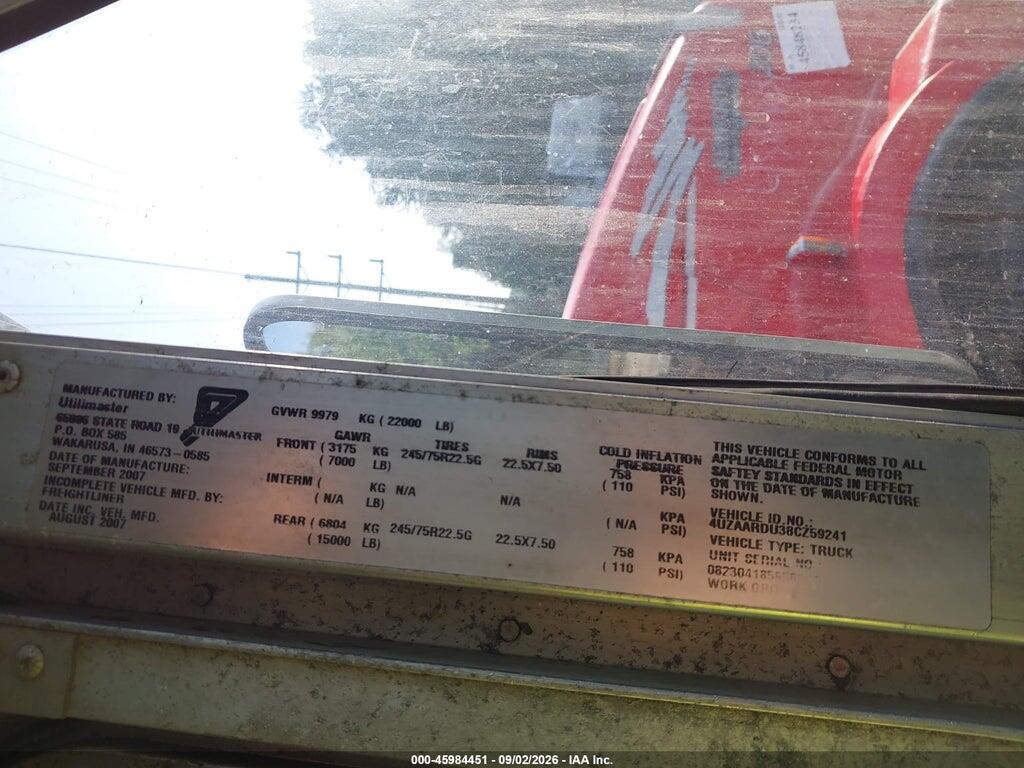 4UZAARDU38CZ59241 2008 FREIGHTLINER CHASSIS photo no. 8