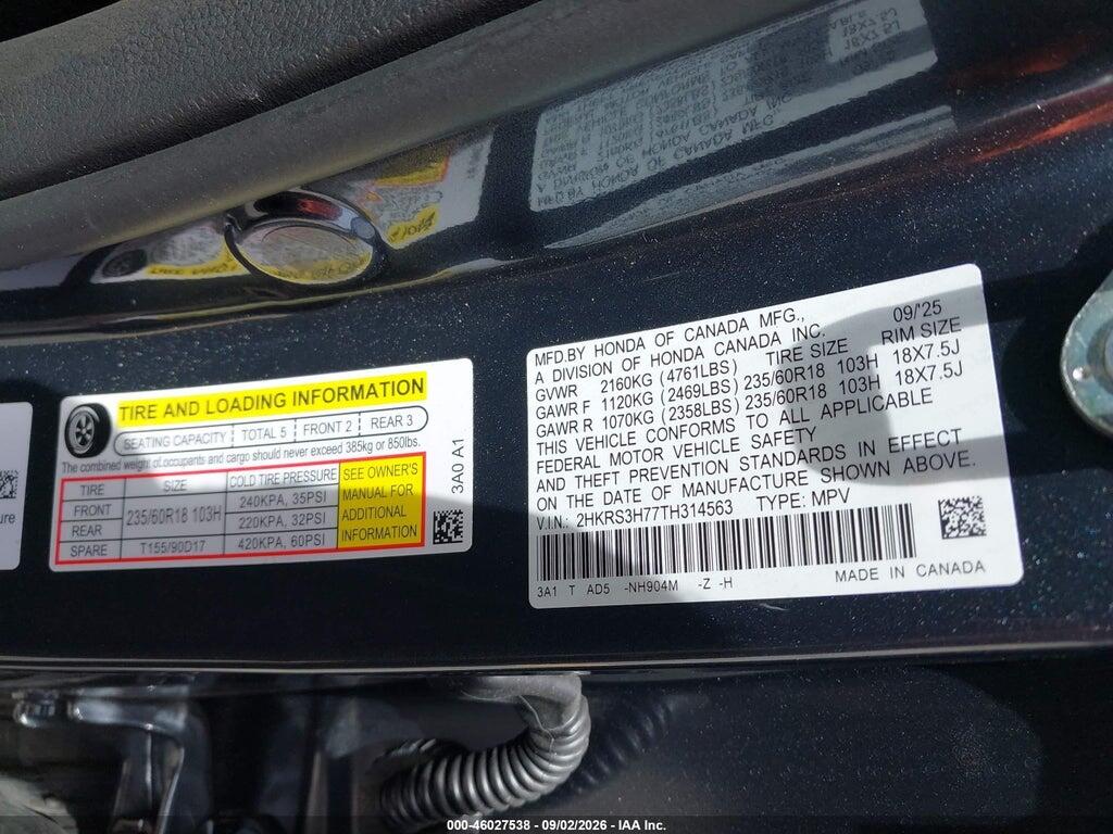 2HKRS3H77TH314563 2026 HONDA CR-V photo no. 9