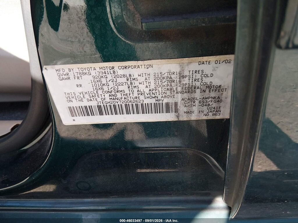 JTEGH20V720062623 2002 TOYOTA RAV4 photo no. 9