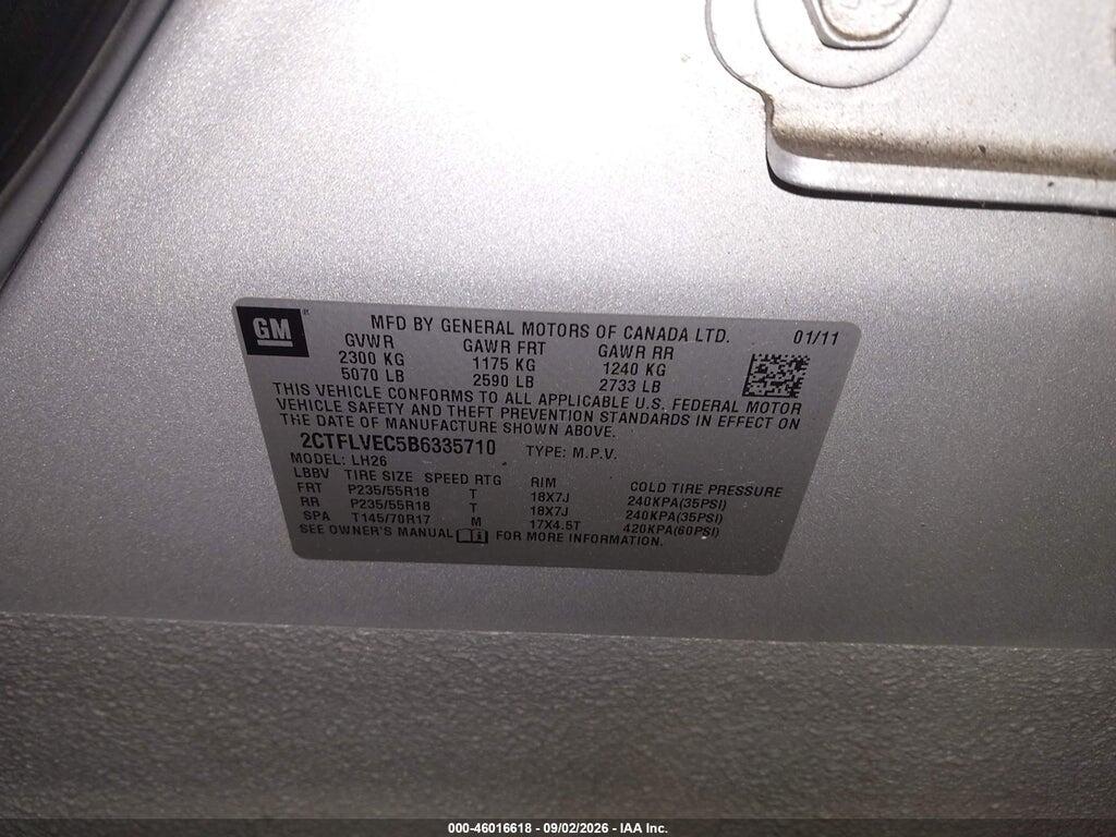 2CTFLVEC5B6335710 2011 GMC TERRAIN photo no. 9