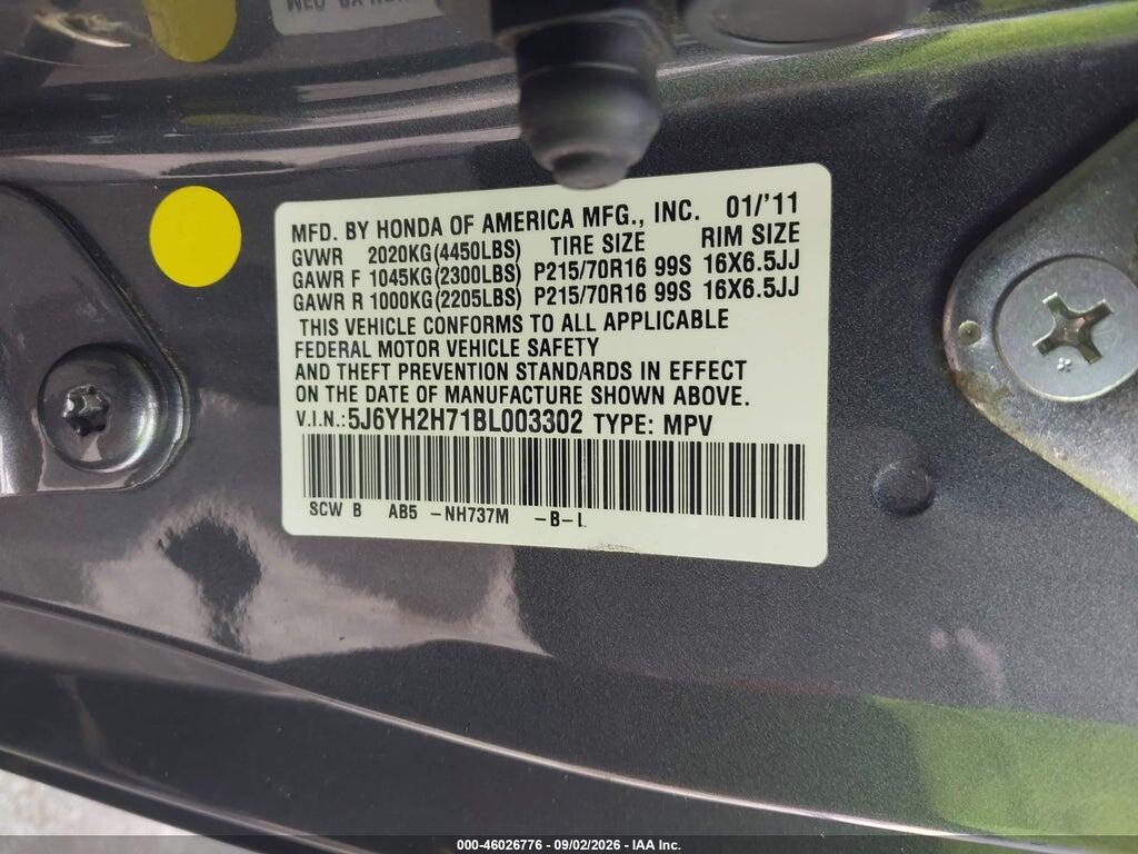 5J6YH2H71BL003302 2011 HONDA ELEMENT photo no. 9