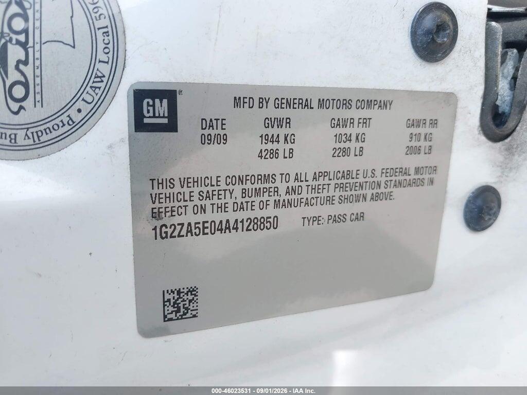 1G2ZA5E04A4128850 2010 PONTIAC G6 photo no. 9