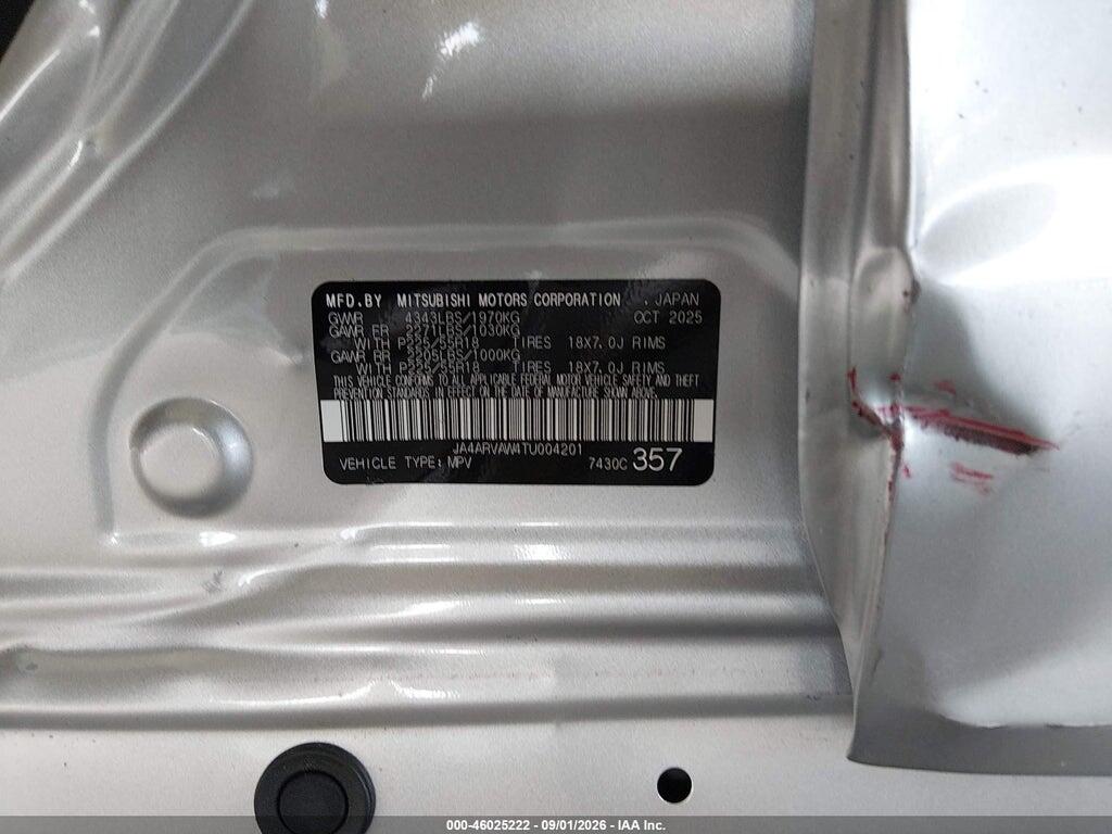 JA4ARVAW4TU004201 2026 MITSUBISHI OUTLANDER SPORT photo no. 9
