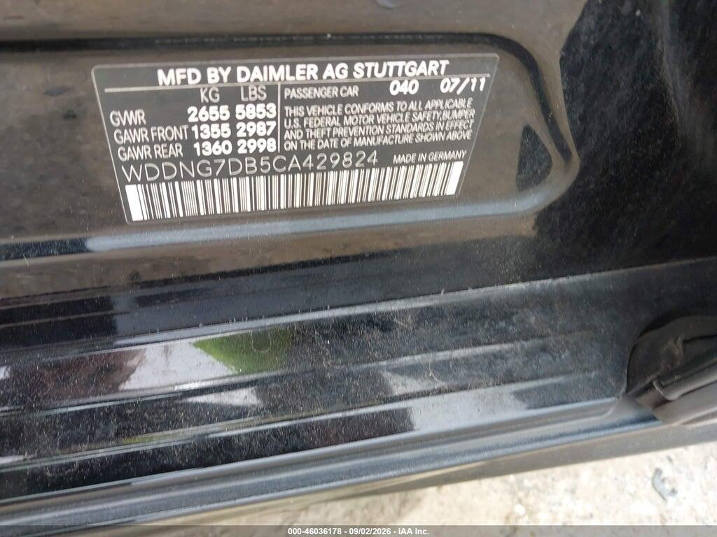 WDDNG7DB5CA429824 2012 MERCEDES-BENZ S 550 photo no. 9