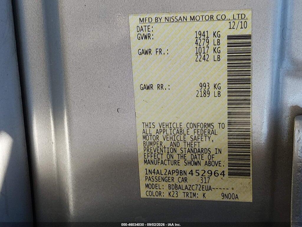 1N4AL2AP9BN452964 2011 NISSAN ALTIMA photo no. 9