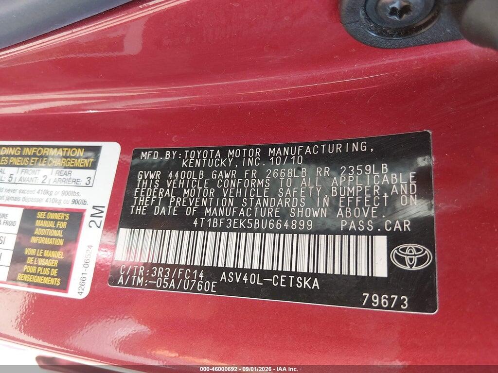 4T1BF3EK5BU664899 2011 TOYOTA CAMRY photo no. 9