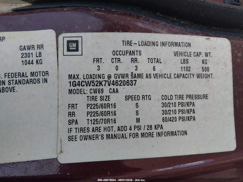 1G4CW52K7V4620637 1997 BUICK PARK AVENUE photo no. 9