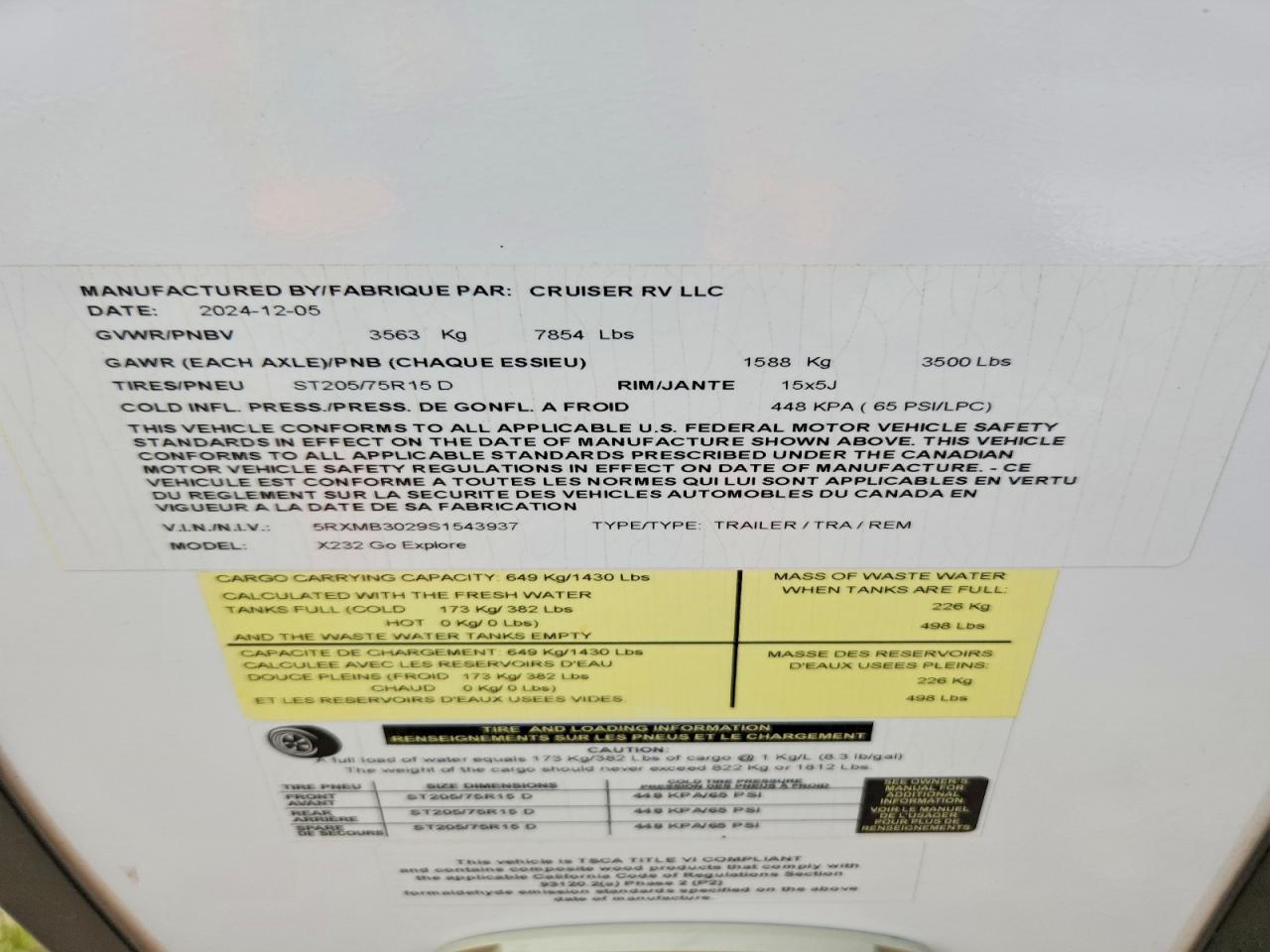 5RXMB3029S1543937 2025 CRUISER RECREATIONAL VEHICLE (RV) photo no. 10