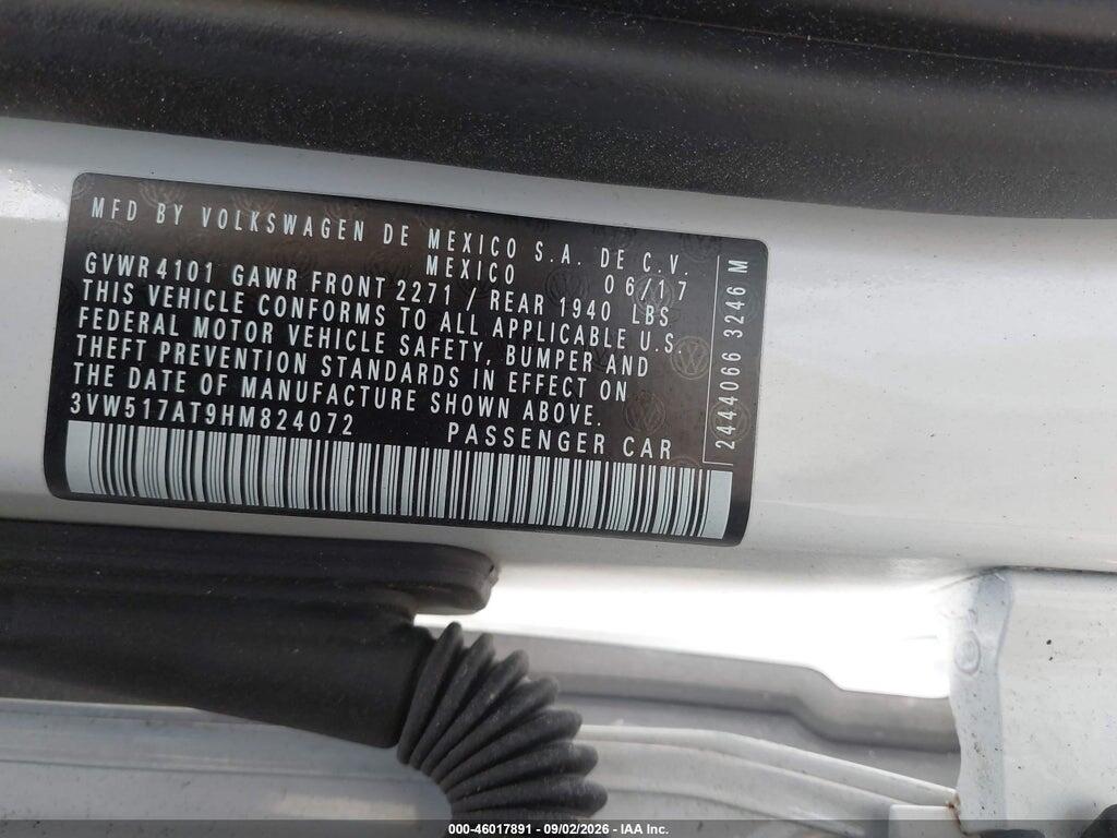 3VW517AT9HM824072 2017 VOLKSWAGEN BEETLE photo no. 9